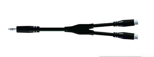 Proel Y kabel 3 m, 3,5 mm jack - 2 x RCA, černý, odolný