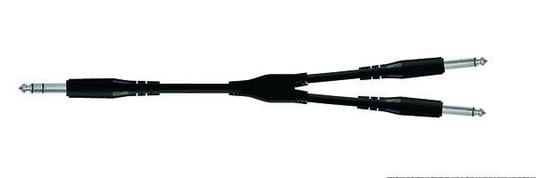PROEL Y kabel 3 m, 6,3 mm stereo jack - 2 x 6,3 mm mono jack, černý
