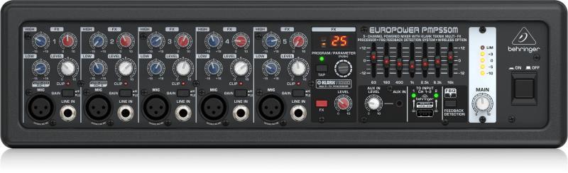 Behringer mixážní pult, 500W, 5 kanálů, Klark Teknik Multi-FX procesor