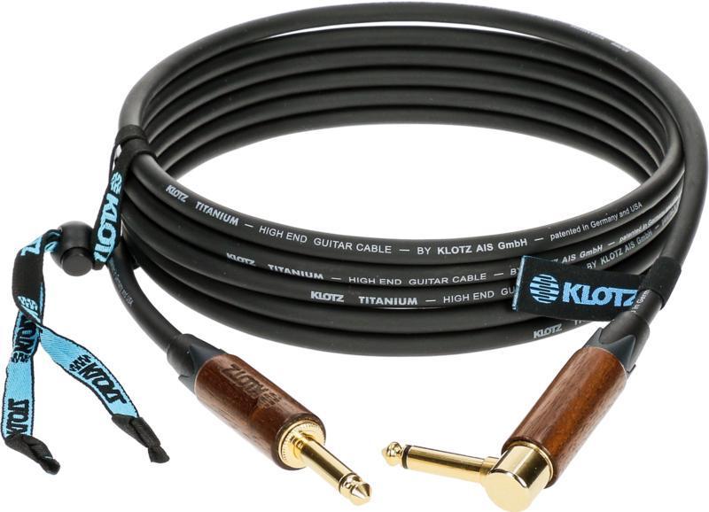 Klotz TITANIUM kytarový kabel, ořechové objímky, 9m