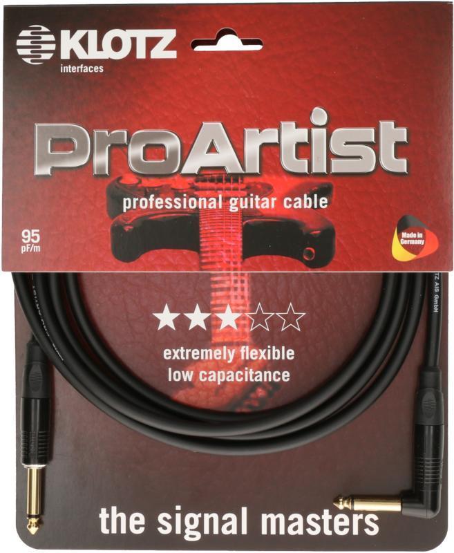 Klotz PRO ARTIST kytarový kabel s kovovými konektory a zlatými kontakty - 1,5m