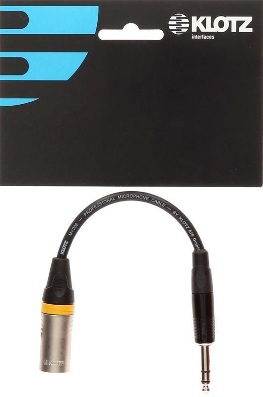 Klotz XLR adaptér 3p - TRS 6,35 mm, 0,2m