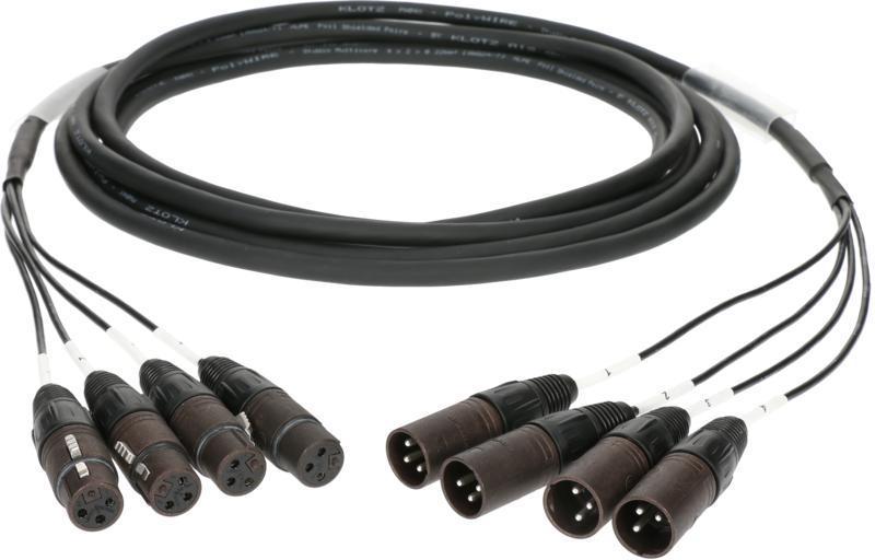 Klotz analogový kabel - symetrický 4 x XLR 3p samice - 4 x XLR 3p samec - 10m