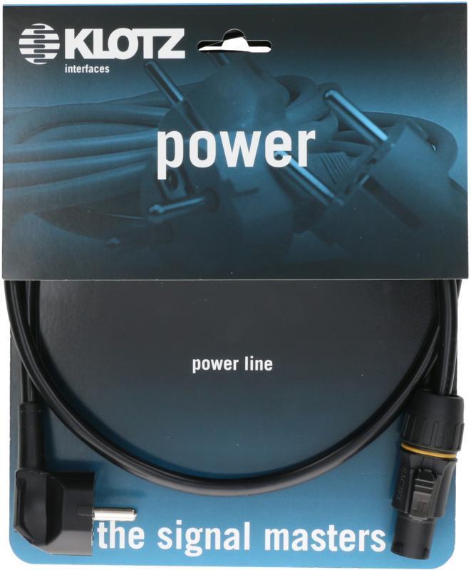 Klotz napájecí kabel H05VV-F 3G 1,5 mm² Schuko 90° - PowerTwist TR1 - 3m