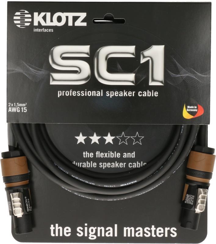 Klotz kabel 2 x 1,5 mm² PVC speakON 2p muž/muž plastový obal - 10m