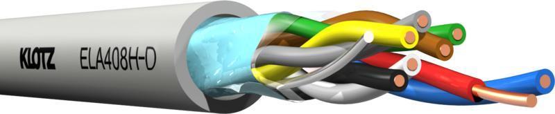 Klotz ELA instalační kabel - 100 V, 4 x 2 x 0,8 mm, FRNC, Dca, 300m