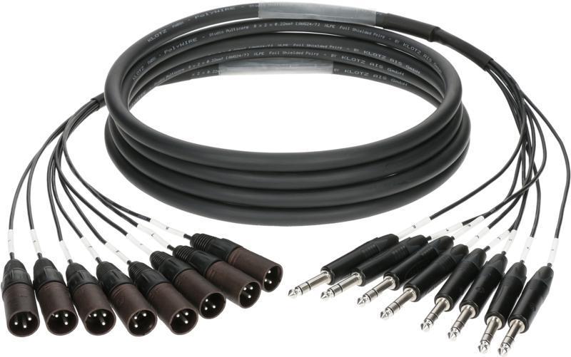 Klotz 8-kanálový analogový kabel - symetrický 8 x XLR 3p samec - 8 x TRS - 3m