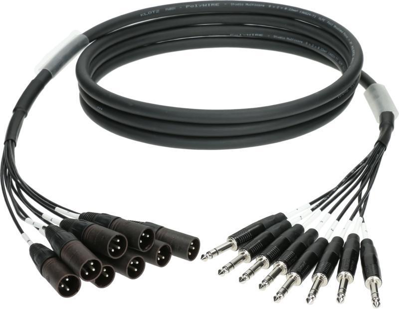 Klotz 8-kanálový analogový loom - symetrický 8 x XLR 3p samec - 8 x TRS konektory - 6m