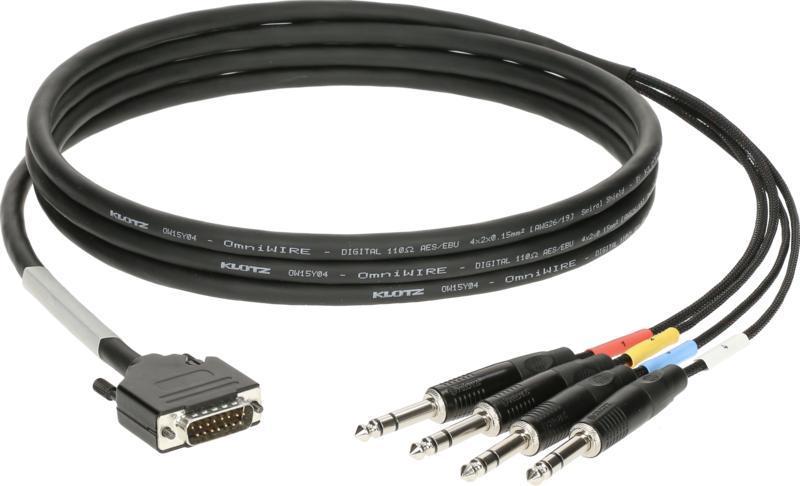 Klotz kabel CATLink RACK 4-cs. breakout D-Sub 15p - 4 x TRS 3p - 0,6m