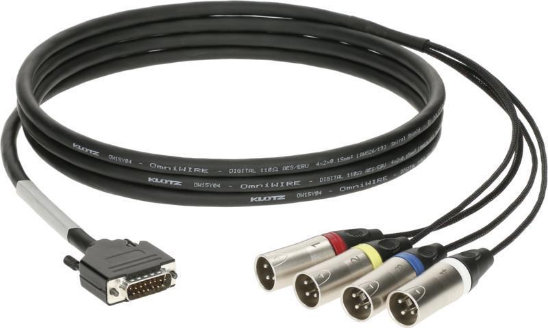 Klotz kabel CAT multicore, D-Sub 15p na 4 x XLR 3p, 1,2m