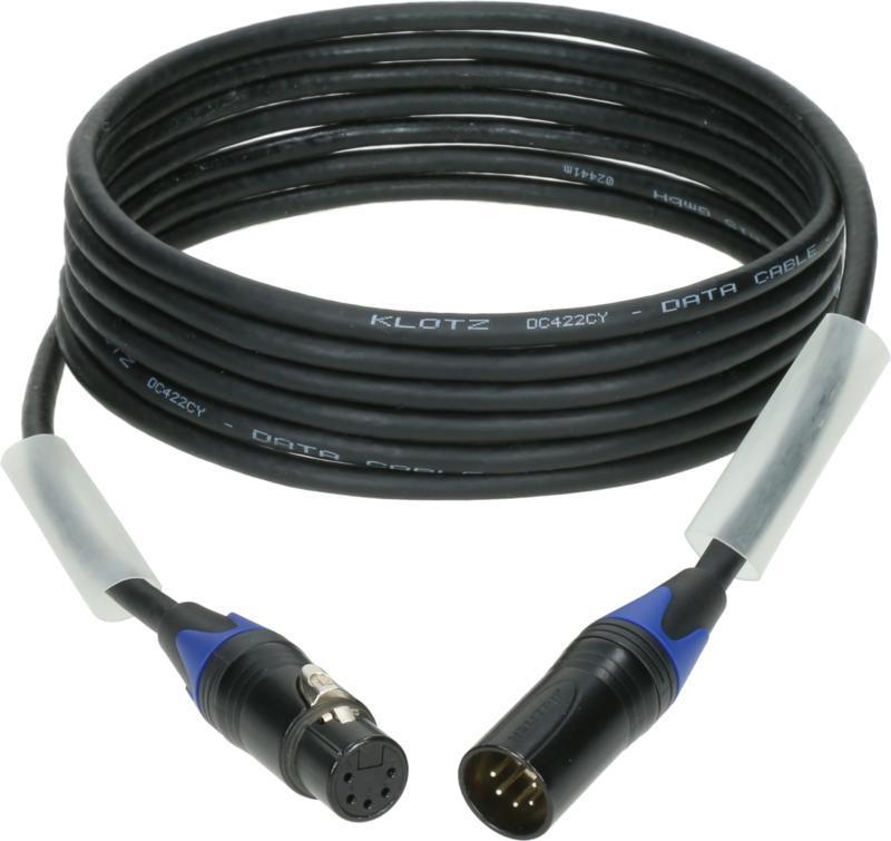 Klotz DMX kabel 20m, dvojité stínění, XLR 5p, všechny piny připojeny, Neutrik