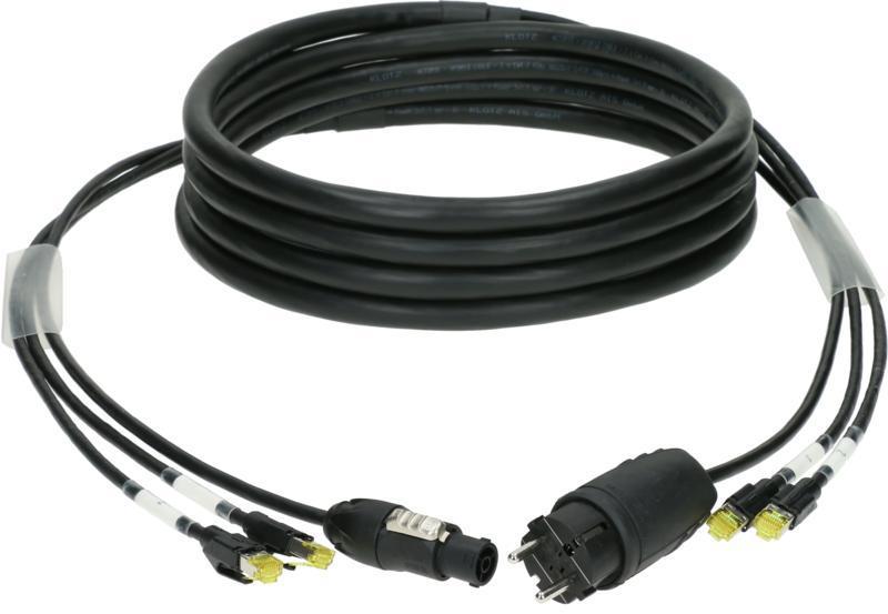Klotz hybridní kabel CAT7 a napájení 2 x RJ45 + Schuko => powerCON TRUE1 - 15m