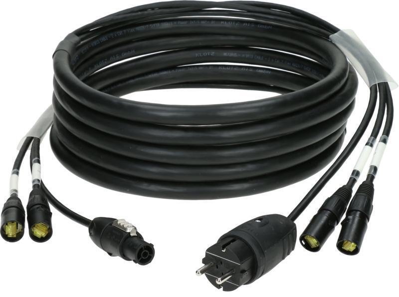 Klotz hybridní kabel CAT7 a napájení 2 x etherCON + Schuko => powerCON TRUE1 - 10m