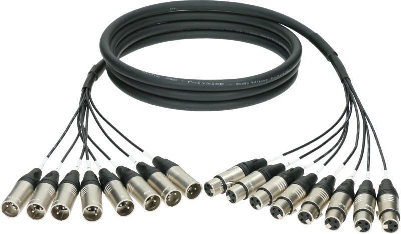 Klotz kabel 8x XLR 3p samice, 8x XLR 3p samec, 15m