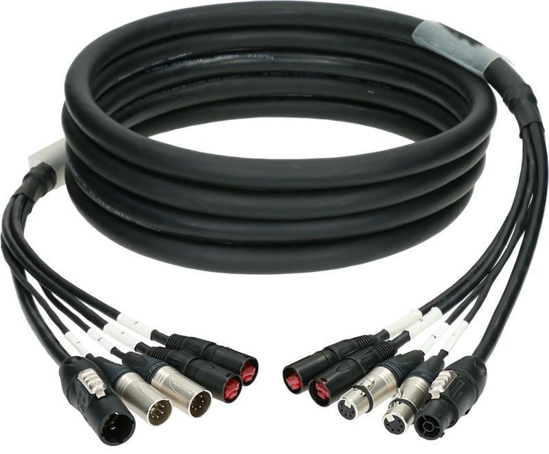 Klotz hybridní kabel CAT5e a DMX a napájení 3G2.5, 2 x etherCON, 2 x XLR 5p, powerCON TRUE1 - 15m