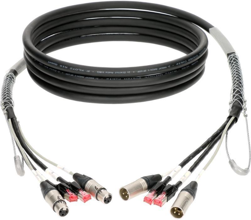 Klotz hybridní kabel CAT5e a audio 2 x RJ45 + 2 x XLR 3p - 90m