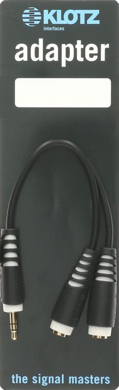 Klotz Jack-Jack kabel 3,5 mm, 2x TRS, kompaktní, 0,2m