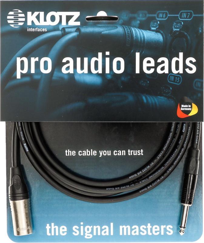 Klotz kabel - XLR samec, jack, 1m