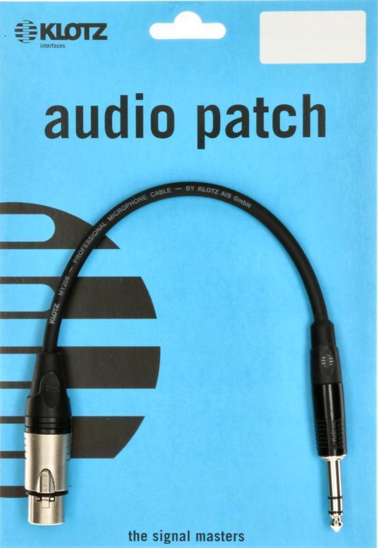 Klotz kabel - symetrický, XLR na jack, 0,3m