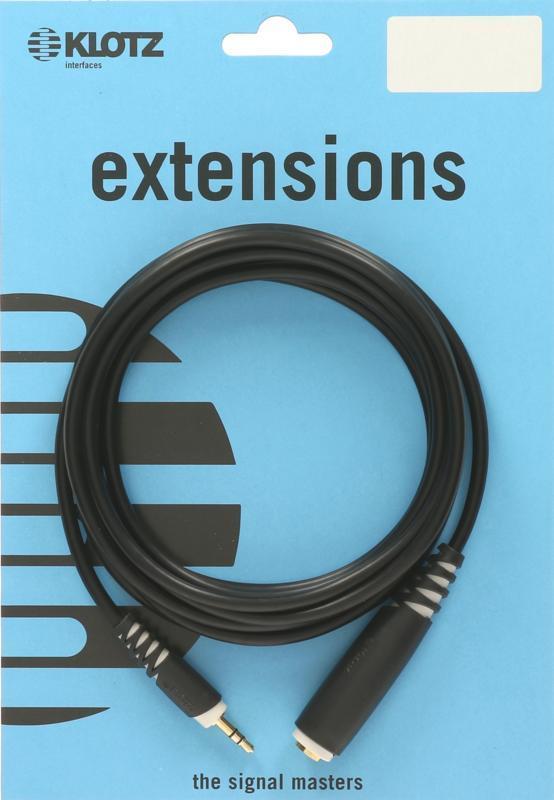 Klotz prodlužovací kabel - mini Jack 3,5 mm, jack 6,35 mm, 3m