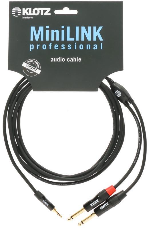 Klotz MiniLink Pro TRS 3,5 mm - 2x TS 6,35 mm Y-kabel - 6m
