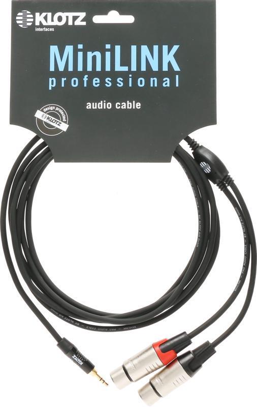 Klotz MiniLink Pro TRS 3,5 mm - 2x XLR samice Y-kabel - 1,8m