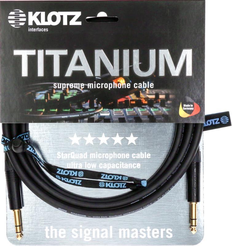 Klotz TITANIUM StarQuad analogový audio kabel, Neutrik symetrické kovové konektory - 3m
