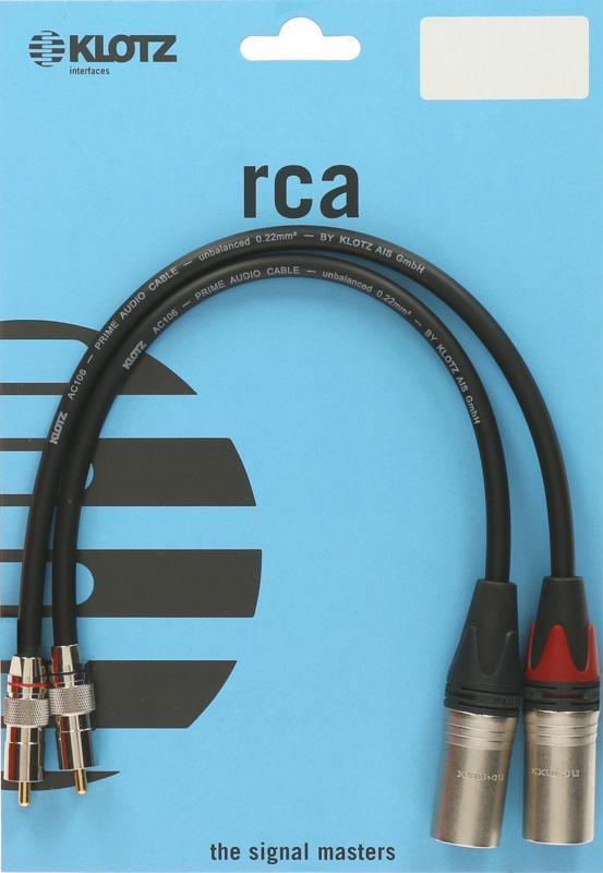 Klotz kabel XLR-RCA, 0,3m, vysoká kvalita