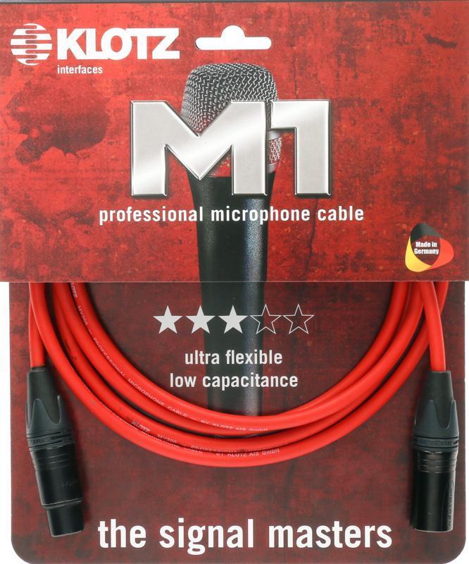 Klotz M1 pro mikrofonní kabel XLR 3p samec/samice černý Neutrik konektory - 3m