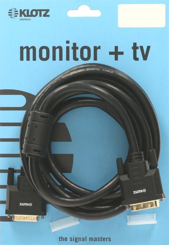 Klotz DVI-D monitorový kabel, pozlacené konektory, 3m
