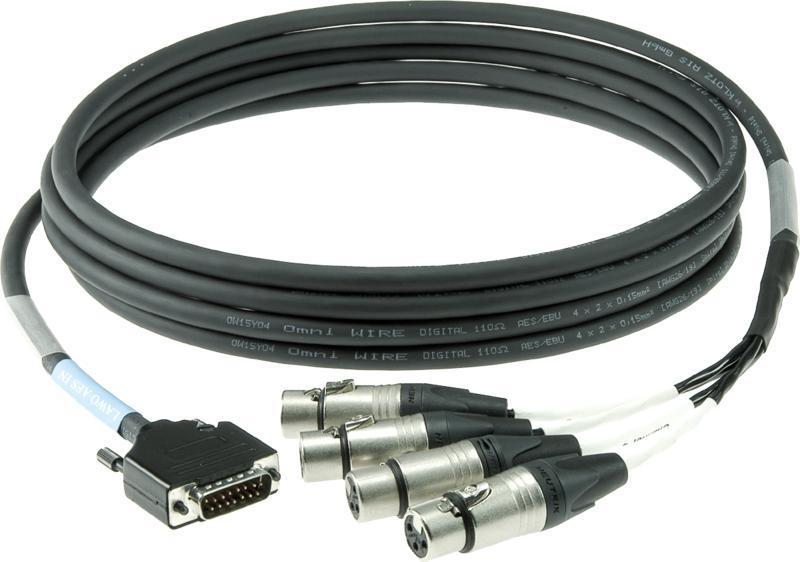 Klotz D-Sub kabel 15p - 4 x XLR 3p, 4 kanály, 3m