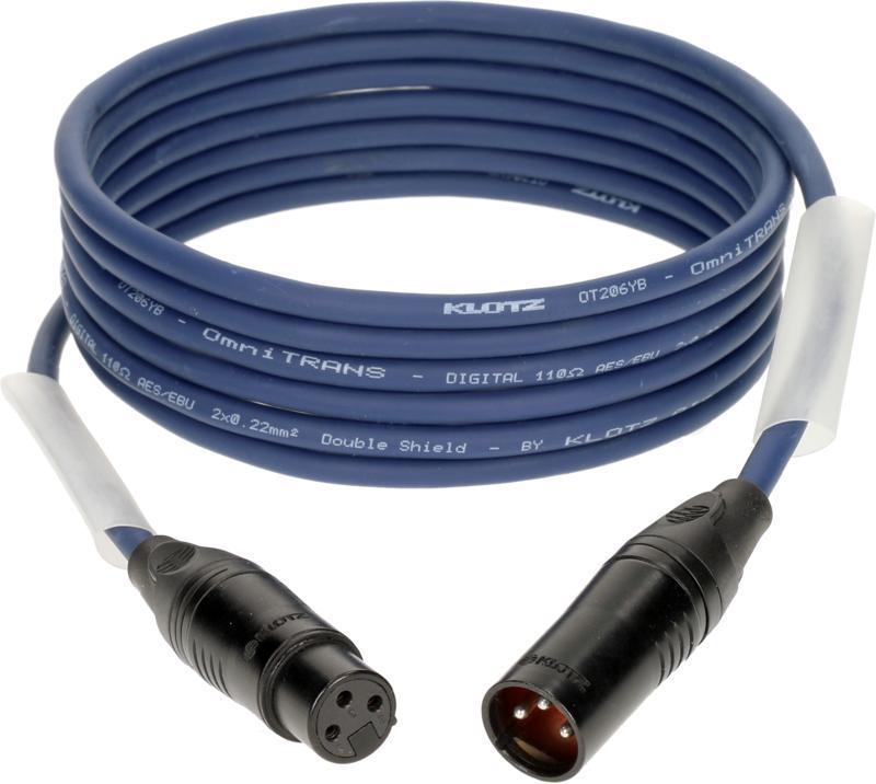 Klotz kabel AES a DMX, dvojité stínění, XLR 3p, 5m