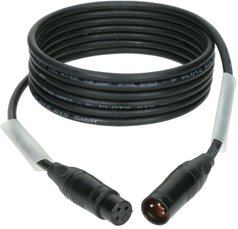 Klotz kabel ultra flexibilní AES a DMX, XLR 3p, černý, 1,5m