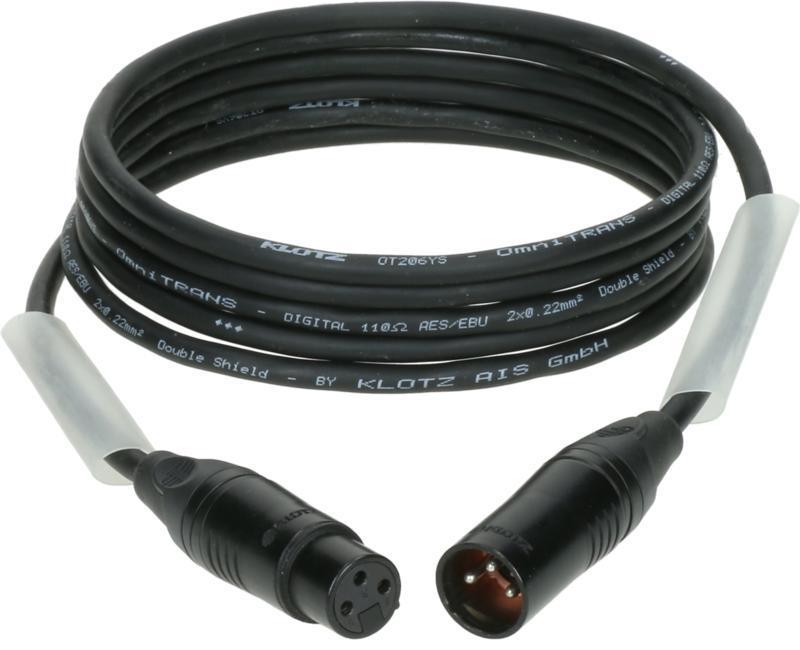 Klotz kabel AES a DMX, dvojité stínění, XLR 3p, 15m