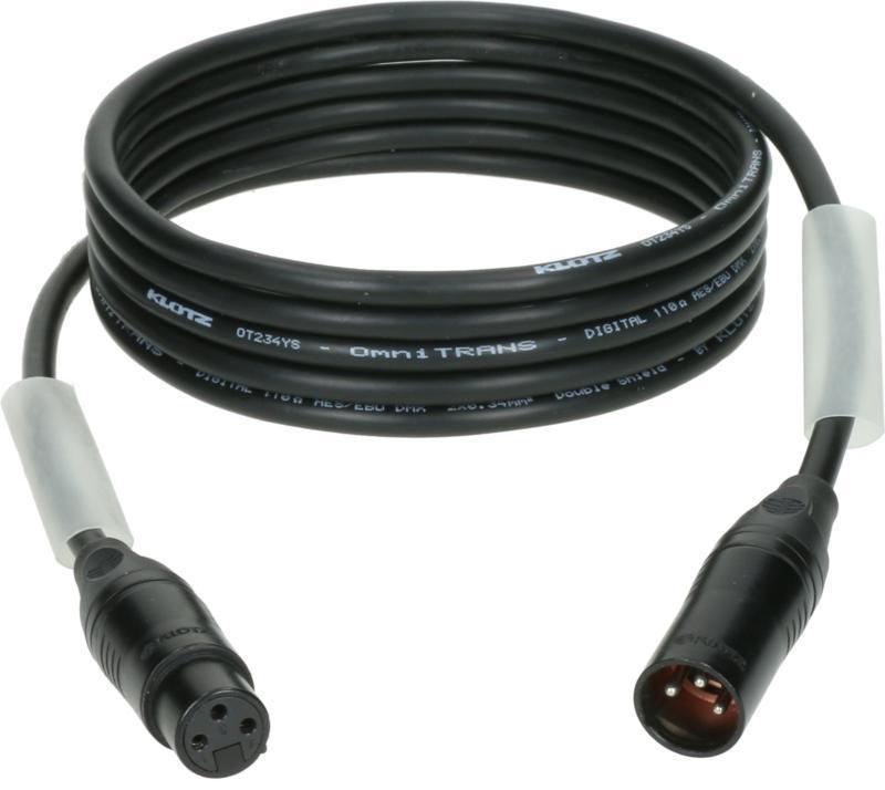 Klotz kabel AES a DMX, nízká ztráta, XLR 3p, 2m, černý