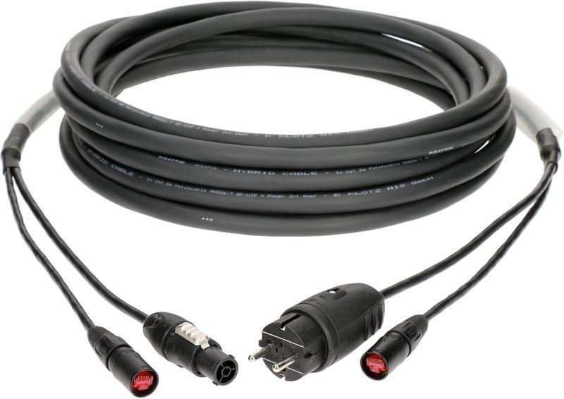 Klotz hybridní kabel CAT5e a napájení 1 x etherCON + Schuko => powerCON TRUE1 - 20m