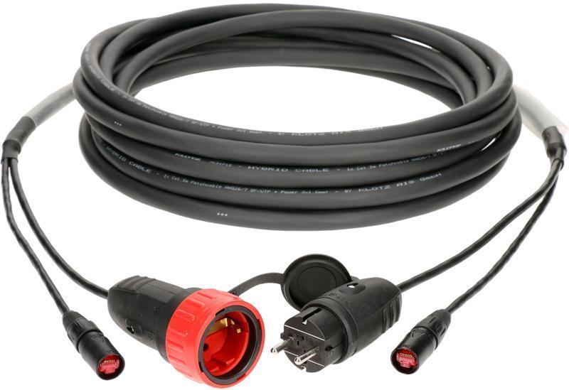 Klotz hybridní kabel CAT5e a napájení 1 x etherCON + Schuko - 15m