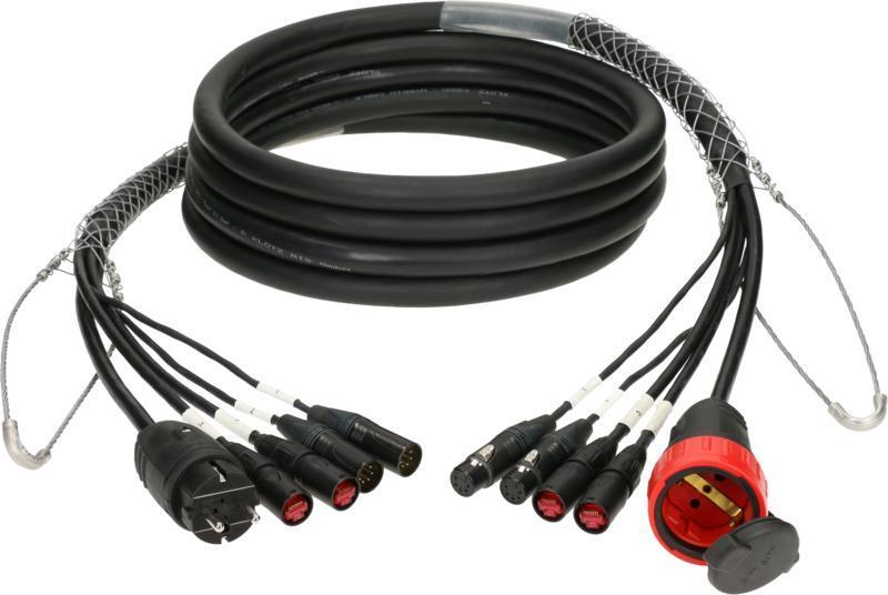 Klotz hybridní kabel CAT5e a DMX, 2 x etherCON, 2 x XLR 5p, Schuko, 80m