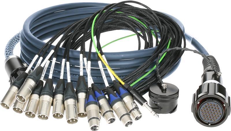 Klotz RMP-12 XLR kabel - 8x XLR samec, 4x XLR samice, 12 kanál, PUR, 6m
