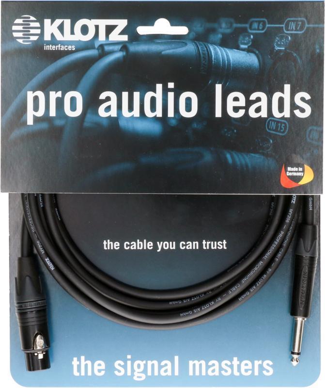 Klotz kabel - asimetrický, Neutrik XLR, asimetrický jack, 0,5m
