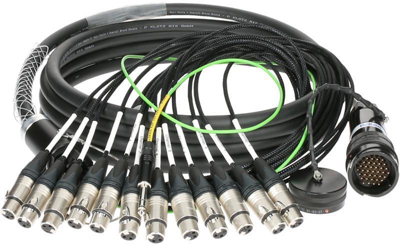 Klotz RMP-12 XLR kabel - 12x XLR samice, analogový fanout, PVC, 6m
