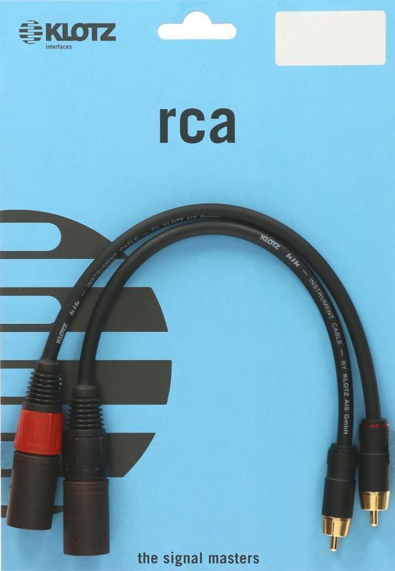 Klotz XLR-RCA kabel s pozlacenými konektory - 0,6m