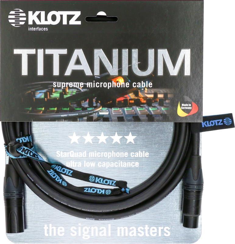 Klotz TITANIUM StarQuad mikrofonní kabel Neutrik XLR zlaté konektory - 1m
