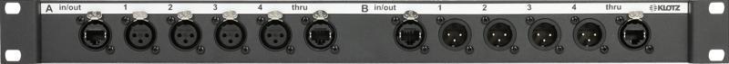 Klotz CATLink RACK 2x4 zvukový panel, 2 x etherCON, 4 x XLR 3p, 4,82m