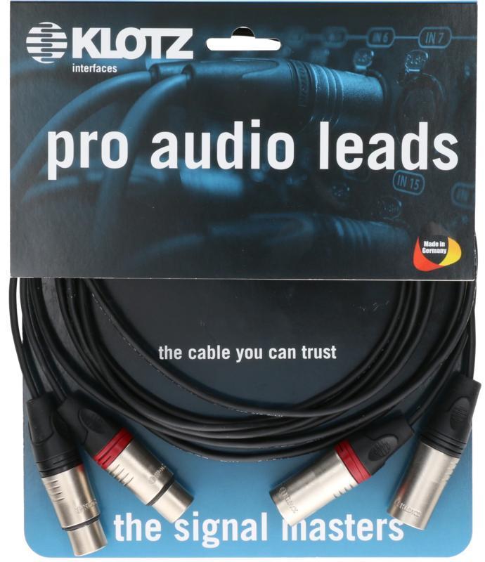 Klotz mikrofonní kabel, stereo XLR 3p, nikelové konektory, 5m
