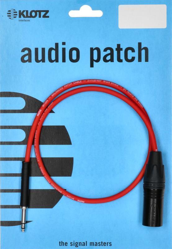 Klotz patch kabel XLR 3p - Jack, 0,3m, červený