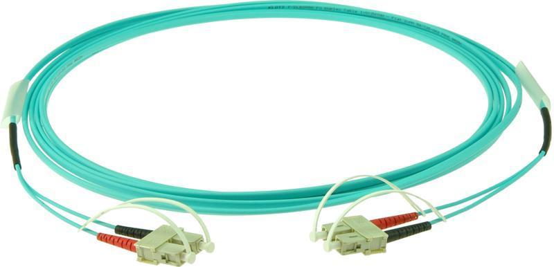 Klotz SC duplex patch kabel, 50/125 OM3 optické vlákno, multimode, 50m