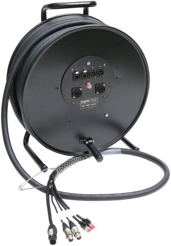 Klotz hybrid kabel 2 x RJ45 => etherCON + 2 x XLR 3p + powerCON TRUE1 - 2,4m
