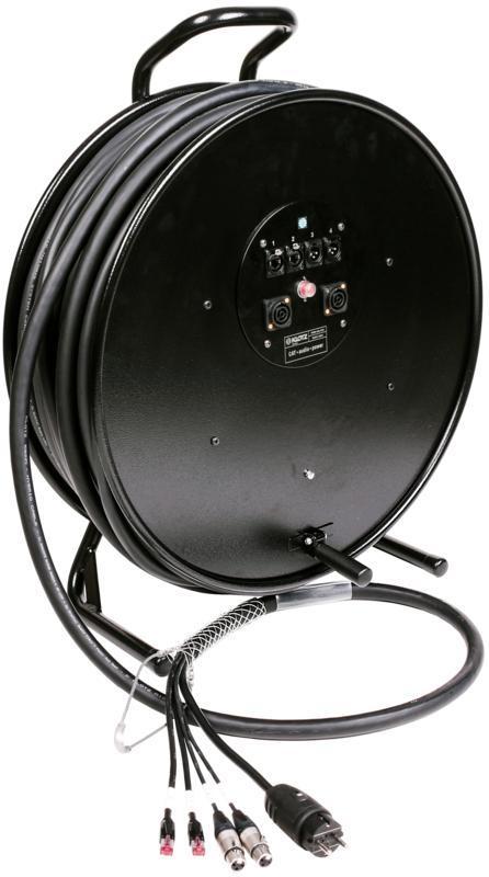 Klotz hybridní kabel 2 x RJ45 => etherCON, 2 x XLR 3p, Schuko => powerCON TRUE1 - 2,5m