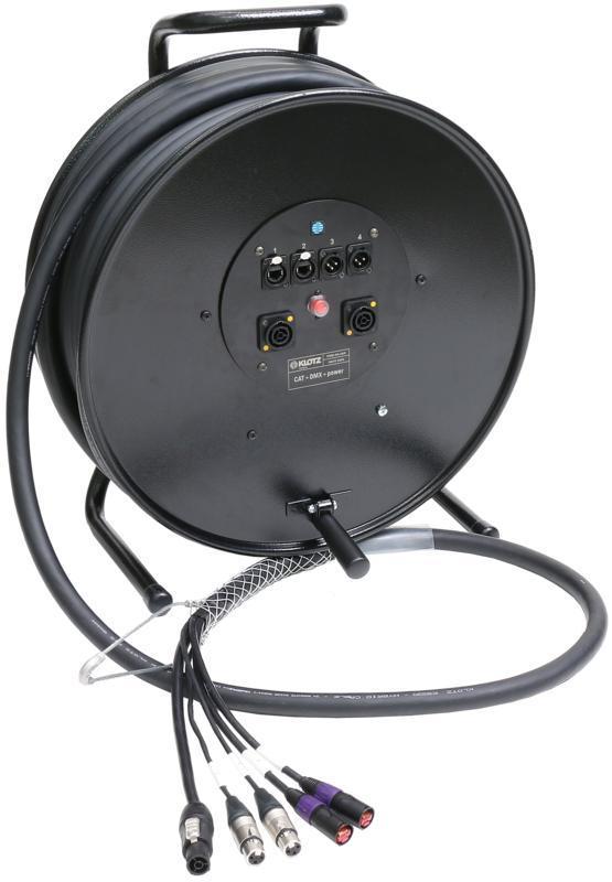 Klotz Hybrid kabel CAT5e, 2 x etherCON, 2 x XLR 3p, powerCON TRUE1, 2,4m